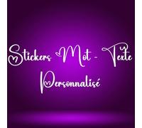Stickers Mot - Texte Personnalisé porte mur objet frigo - Décoration - Autocollant adhésif - Chambre - Voiture - Moto - Décoratif et imperméable - taille au choix de 20 cm a 100 cm - 13 Couleurs