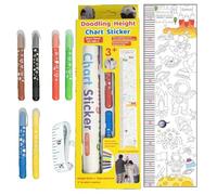 Stickers Mural Croissance Enfant - Décoration Murale de Mesure de Croissance - Toise Rigolote à Colorier - pour Fille Garçon Crèche Maison Salle de Jeux hambre Enfant