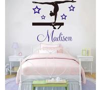 Stickers Mural Personnalisés Nom Filles Gymnastique Danse Étoile, Sticker Mural Chambre Filles Bébés