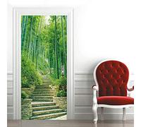 Stickers Mural Porte 3D Poster Autocollant Porte Trompe l'oeil Auto-adhésif Vinyle Affiche De Porte Stickers Photo Chambre Salle De Bain Papier Peint Art Décor 73x205 cm Escalier