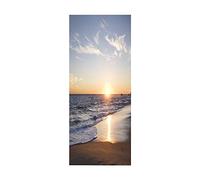 Stickers Mural Porte 3D Poster Autocollant Porte Trompe l'oeil Auto-adhésif Vinyle Affiche De Porte Stickers Photo Chambre Salle De Bain Papier Peint Art Décor 73x205 cm Plage