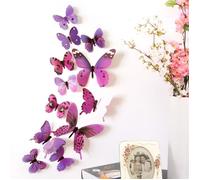 Stickers muraux - 12 pcs - 3D - Violet - Décoration enfantine