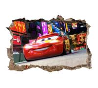 Stickers muraux 3D - Cars - réf 52498 - Couleurs vives - Pour enfants - 90x60cm