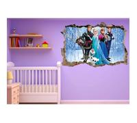 Stickers muraux 3D - Frozen - La reine des neiges - 30x20cm - Décoration enfant - Adhésif haute qualité