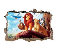 Stickers muraux 3D - Le roi lion - 60x40cm - Décoration enfant - Haute qualité - Autocollant facile à poser
