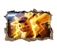 Stickers muraux 3D - Pokemon - Pikachu - Couleurs vives - 60x40cm - Adhésif