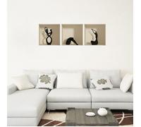 Stickers muraux 3D | Sticker Mural Autocollant effet 3D Statues noir - Stickers adhésifs 3D Chambre Salon Trompe l'oeil - 30x90cm