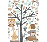 Stickers muraux – Animaux de la forêt farfelus – Autocollants – 105 x 80 cm