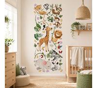 Stickers Muraux Animaux de la Jungle, Stikers Murals 30 x 70 cm | Koala Tigre Girafe Singe Lion, Décoration Stickers Animaux de la Foret, Sticker Mural Amovible pour Salon