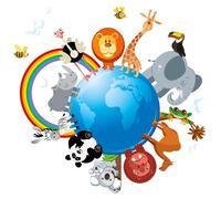 Stickers muraux – Animaux du monde entier – Autocollants – 180 x 120 cm