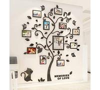 Stickers Muraux Arbre Cadre de Photo 3D DIY Mural Autocollants Arts Décoration de la Maison pour Chambre, Salon, Salle, Cadeau (Noir,L)