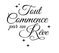 Stickers muraux avec citations de bonheur Stickers muraux Citations inspirantes Stickers muraux noirs Décor mural pour chambre, salon, bureau et salle de bain