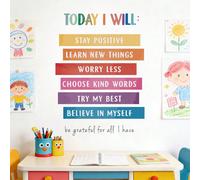 Stickers muraux avec phrases inspirantes, décor mural autocollant imperméable et à la mode pour le salon et l'arrière-plan du canapé, meilleur vendeur pour le transfrontalier SL7672ABlocs de couleur,L