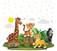 Stickers muraux – Bébés animaux africains – Autocollants – 120 x 180 cm