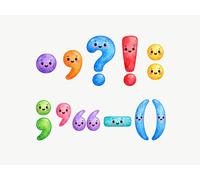 Stickers Muraux Chambre Enfant Signes de ponctuation, lot de 10, Point, Virgule, Point d'interrogation, Point d'exclamation, autocollants repositionnables, 150 x 150 cm