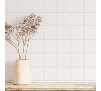 Stickers Muraux Cuisine 20x20 cm Grille Blanche Credence Adhesive pour Cuisine Decoration Carrelage Adhesif Mural Salle de Bain Imperméable Stickers Carrelage 20 Pièces