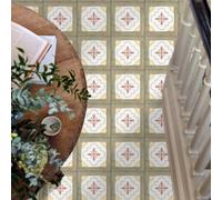 Stickers Muraux Cuisine Élégant Rose Jaune Stickers Salle de Bain Imperméable Dalle pvc Adhesive Murale Credence Adhesive pour Cuisine Décoration Carrelage Adhesif Mural 30x30 cm/ 10 pcs