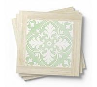 Stickers Muraux Cuisine Maroc Vert Clair Credence Adhesive pour Cuisine Imperméable Dalle PVC Adhesive Murale pour Chambre Placard Stickers Muraux Salle de Bain 20x20 cm/ 5 pcs
