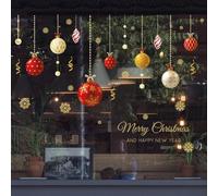 Stickers muraux de Noël pour décoration de vitrine de magasin 45 x 30 cm