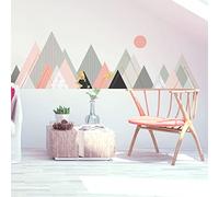 Stickers muraux - Décoration Chambre Salon - Autocollant Sticker Mural géant Montagnes scandinaves Alpina - 80x120cm