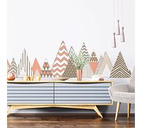 Stickers muraux - Décoration Chambre Salon - Autocollant Sticker Mural géant Montagnes scandinaves Roncador - 110x165cm