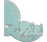 Stickers muraux – Éléphant et bébé – Autocollants – 165 x 110 cm