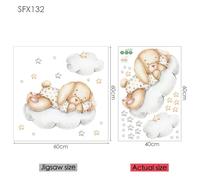 Stickers muraux éléphant girafe pour enfants décoration murale bébé vinyle motif animal décalcomanies murales en forme de lune pour chambre d'enfants chambres d'enfants~0244