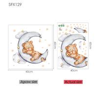 Stickers muraux éléphant girafe pour enfants décoration murale bébé vinyle motif animal décalcomanies murales en forme de lune pour chambre d'enfants chambres d'enfants~0241