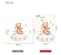 Stickers muraux éléphant girafe pour enfants décoration murale bébé vinyle motif animal décalcomanies murales en forme de lune pour chambre d'enfants chambres d'enfants~0238