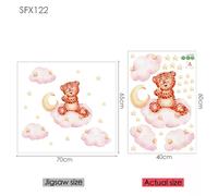 Stickers muraux éléphant girafe pour enfants décoration murale bébé vinyle motif animal décalcomanies murales en forme de lune pour chambre d'enfants chambres d'enfants~0247