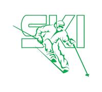 Stickers muraux en papier adhésif Ski Sports extrêmes d'hiver Jeux olympiques Vivre 51x63cm Ne se décolle pas Vert