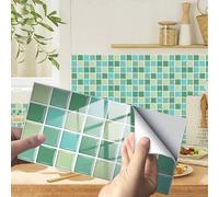 Stickers muraux en vinyle, motif mosaïque vert, imperméables et autocollants