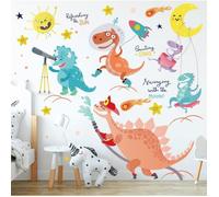 Stickers Muraux Enfant Garçon, Autocollant Mural Dinosaures Drôles, Déco Murale pour les chambres de bébé Crèche Garderie(B)