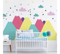 Stickers muraux Enfants - Décoration Chambre bébé - Autocollant Sticker Mural géant Enfant Montagnes scandinaves NEKA - 70x105cm