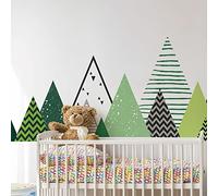 Stickers muraux Enfants - Décoration Chambre bébé - Autocollant Sticker Mural géant Enfant Montagnes scandinaves DARKA - 40x65cm