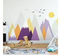 Stickers muraux Enfants - Décoration Chambre bébé - Autocollant Sticker Mural géant Enfant Montagnes scandinaves Jukka - 60x90cm