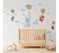 Stickers muraux enfants - Decoration chambre bébé - Sticker mural chambre enfant - Autocollant mural animaux dans les airs - H90 x L60 cm
