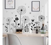 Stickers Muraux Fleurs de Pissenlit Bloom Autocollant Mural Stickers Mural Decoration Murale Autocollant Murale Pissenlit Fleurs Plantes Décoration Murale Chambre Salon Bureau