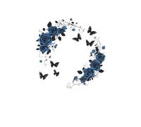 Stickers Muraux Fleurs Flowers Wall Sticker 1Pcs Big Blue Rose For Living Room TV Background Decor Decoration Mural Home