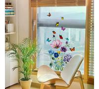 Stickers muraux Fleurs Papillons Maison Chambre Fenêtre Décoration Chambre Salle de bain Papier peint Mur Meubles Porte Maison Design d'intérieur~01266