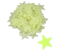 Stickers Muraux Fluorescents Les Étoiles Brillantes Brillent Noir 100 Pcs Décoration Autocollant Étoile 3D Sticker Mural Étoile Chambre Plafond Commutateur Autocollant Étoiles Lumineuses (jaune)