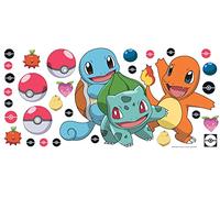 Stickers muraux géants Pokémon Squirtle, Dracaufeu et Bulbasaure