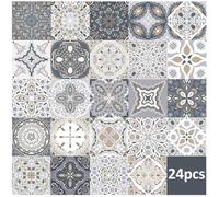 Stickers Muraux - HANDEIU - 24pcs - Auto-Adhésif - À Fleur - 15x15CM - Décoration Contemporaine