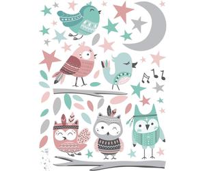 Stickers muraux – Hiboux et oiseaux chanteurs – Autocollants – 160 x 120 cm