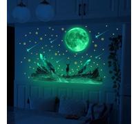 Stickers muraux lumineux 3D étoiles et lune pour montage au plafond pour améliorer la décoration de la chambre et favoriser la relaxation avant de dormir