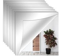Stickers Muraux Miroirs Décoratifs, Lot de 9 15 x 15 cm 3D Miroir Stickers , Muraux Autocollant Miroirs , Adhésif Autocollant Mural
