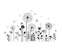 Stickers muraux papillons pour une décoration de salon captivante, grands stickers fleurs de pissenlit à décoller et coller, art en vinyle a