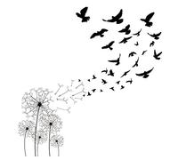 Stickers Muraux Plantes Collant Fleurs Stickers Muraux Fleurs Pissenlit Plantes Sticker Mural Vrille Fleurs Stickers Muraux Oiseaux Noirs Couloir Pvc Creative Pissenlit Sticker Sticker Vestiaire Mural