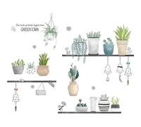 Stickers Muraux Plantes En Pot Stickers Muraux Décoration Murale Pour Chambre Salon Chambre D'enfant Art Diy Décoration Intérieure Stickers Muraux Peintures Murales Pour Fenêtres Porte Cabine
