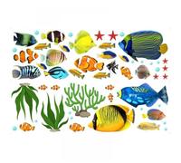 Stickers muraux poissons tropicaux - Unbrand - Lot de stickers - Autocollant amovible - Décor de mur - Pour salon